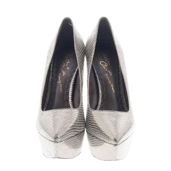 ALICE & OLIVIA Silver Leather Platform Heels Size 10 / 40 - Picture 14 of 14
